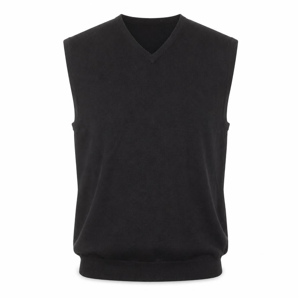 Bar Harbour by Double Two Men's Black Wool Blend V-Neck Vest M