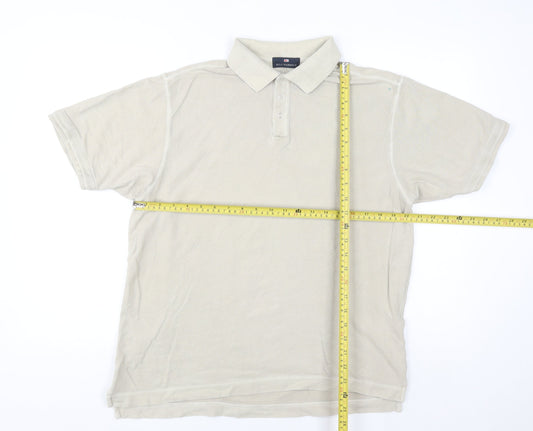 Marks and Spencer Blue Harbour Men's Beige Cotton Polo Shirt Size S