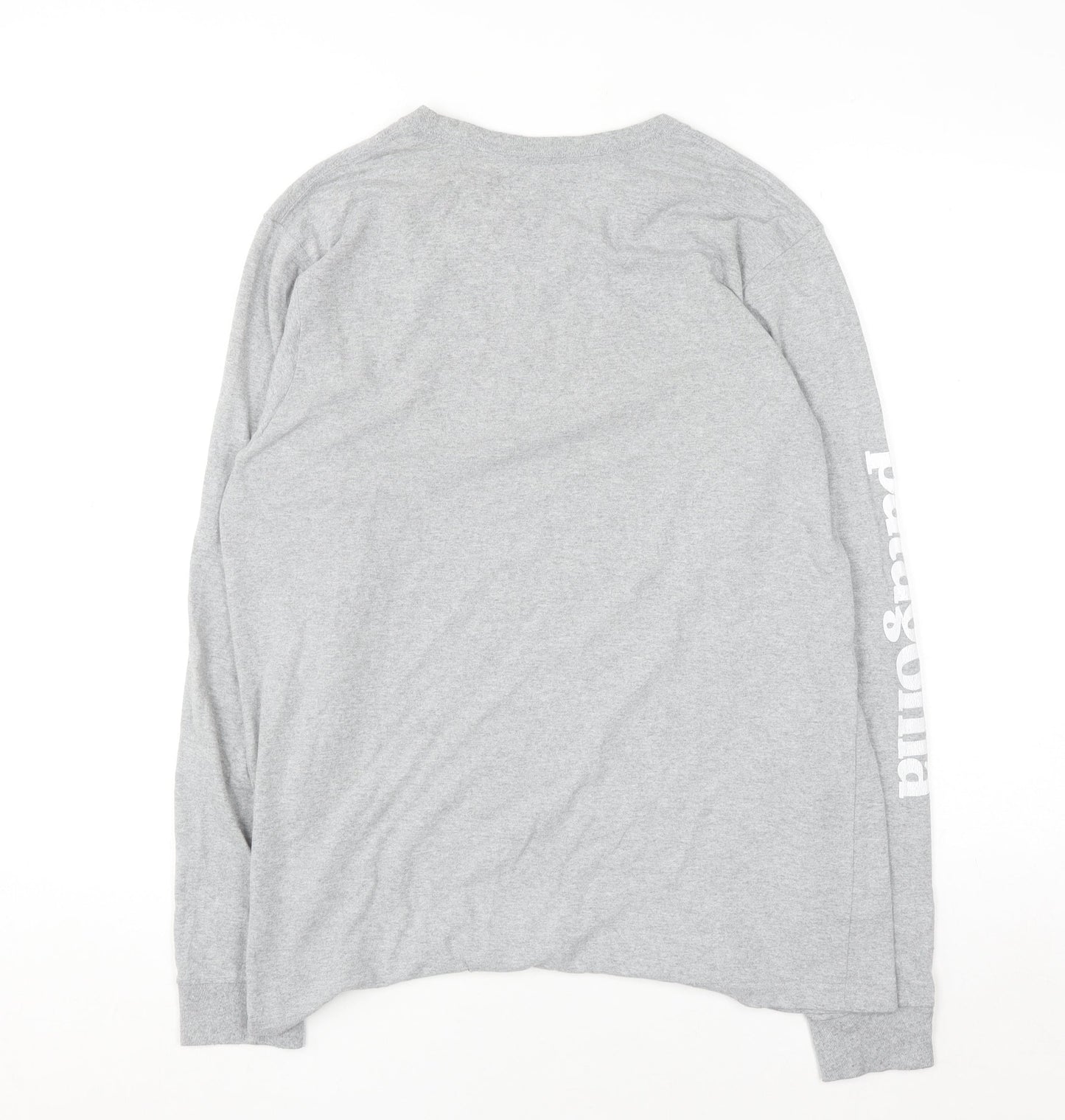 Patagonia Men's Grey Long Sleeve Regular Fit Cotton Top M