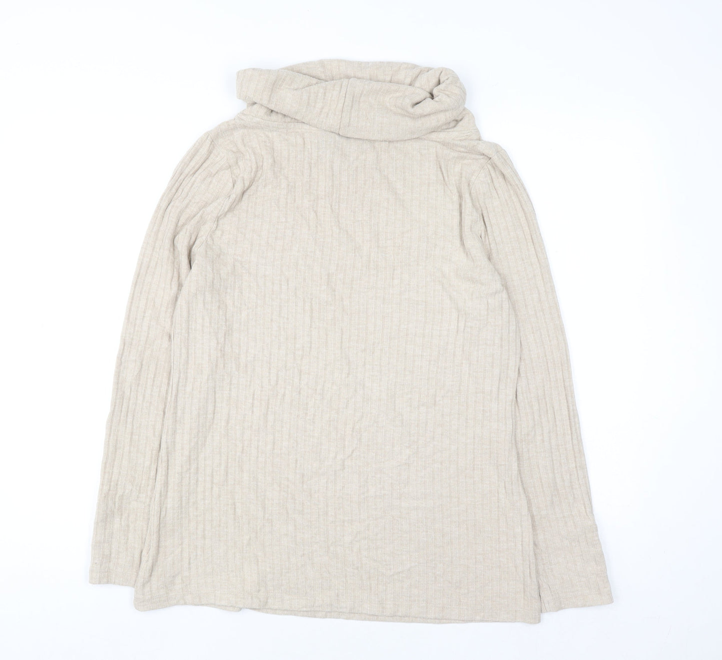 Lands' End Men's Beige Roll Neck Pullover Jumper Size M