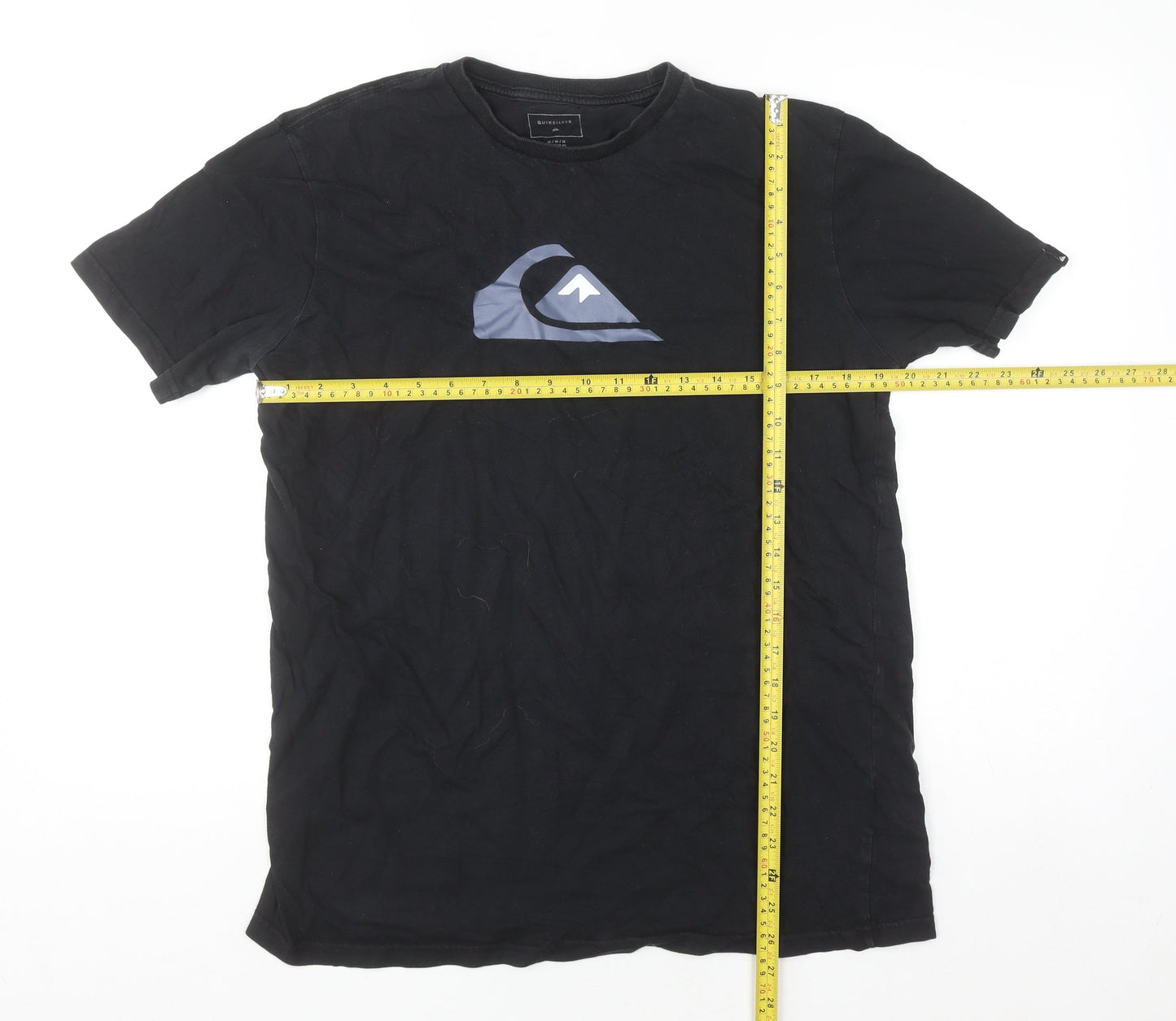 Quiksilver Men’s Black Cotton Logo Surf T-Shirt Size M Regular Fit