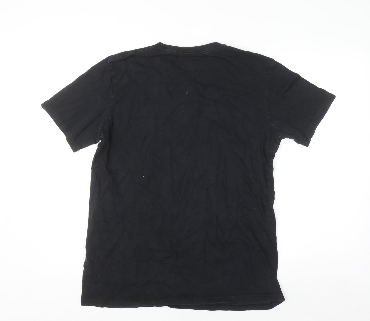 Quiksilver Men’s Black Cotton Logo Surf T-Shirt Size M Regular Fit