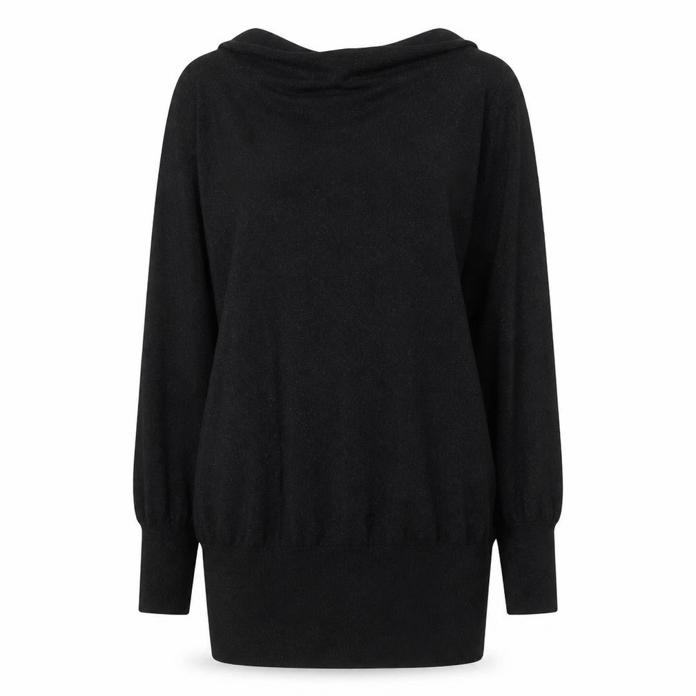 Coast Womens Black Cowl Neck Long Sleeve Knit Jumper Size M