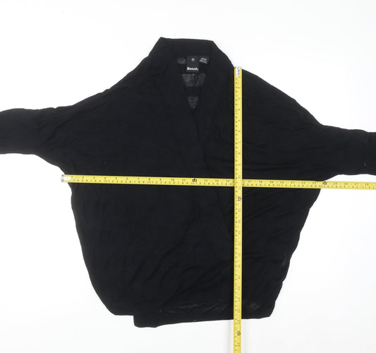 Bench Womens Black Medium Open Knit Dolman Cardigan