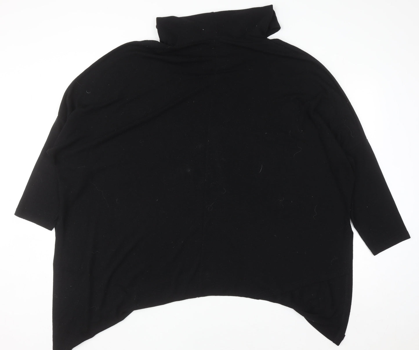 Roman Women Black Sequin Star Poncho Jumper Size 20