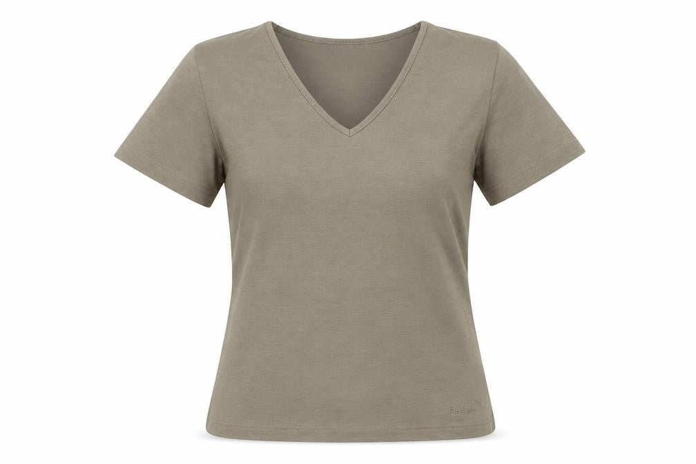 Rohan Womens XS Brown V-Neck Short Sleeve Moisture Wicking T-Shirt
