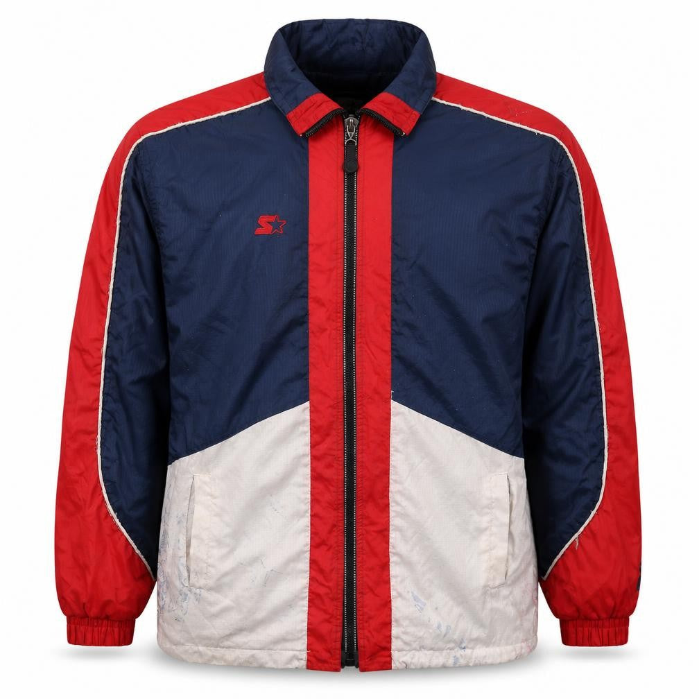 Starter Men's Blue Red White Windbreaker Jacket Size S Retro 90s