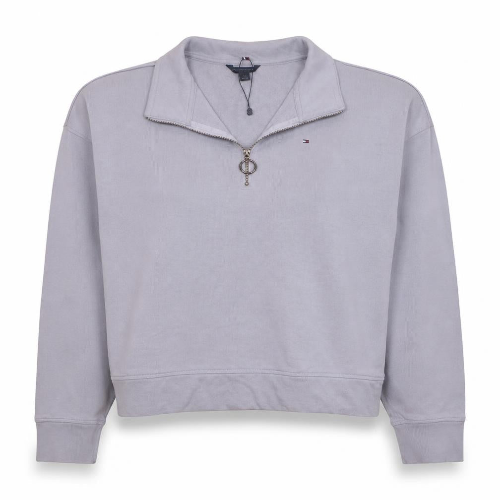 Tommy Hilfiger Women’s Grey 1/2 Zip Pullover Sweatshirt Size L
