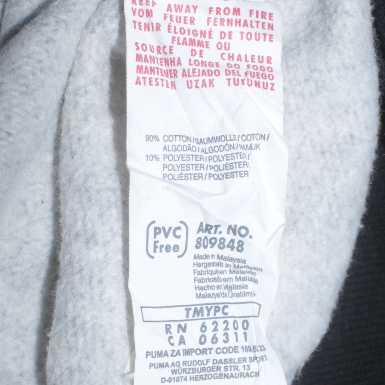 Puma Women's Grey Full Zip Sweatshirt Hoodie Size 12 Cotton Blend