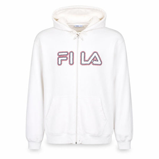 FILA Mens White Full Zip Hoodie XL Logo Sportswear