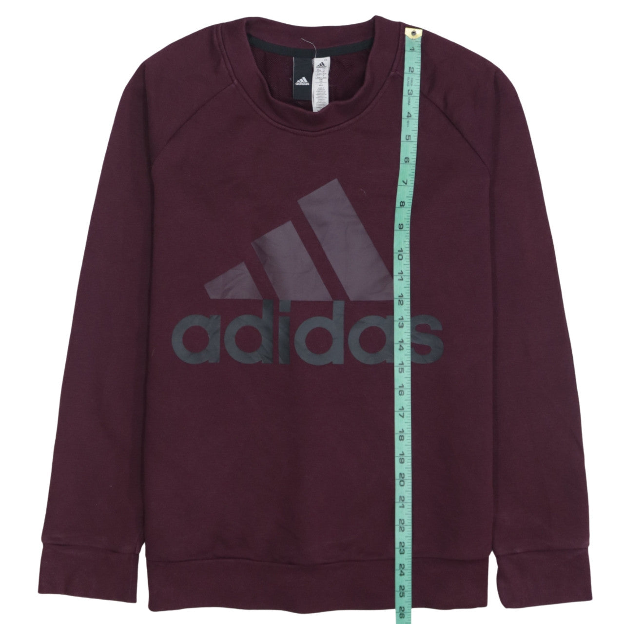 Adidas Women Burgundy Logo Pullover Sweatshirt Size L 16-18
