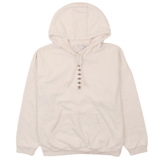 Adidas Women’s Beige Pullover Hoodie Size 10 Relaxed Fit Fleece