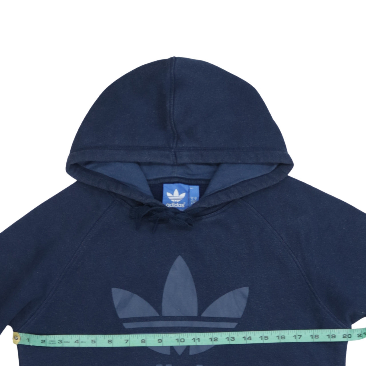 adidas Men's Blue Small Pullover Hoodie with Logo Print