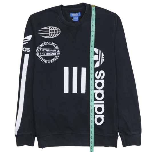 Adidas Men's Black Graphic Logo Crew Neck Sweatshirt Size S