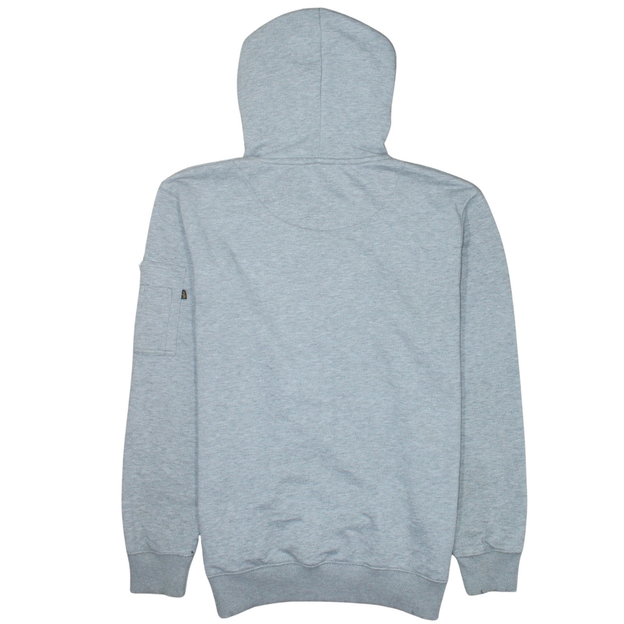 Alpha Industries Men's Grey 2XL Pullover Hoodie with Zip Pocket