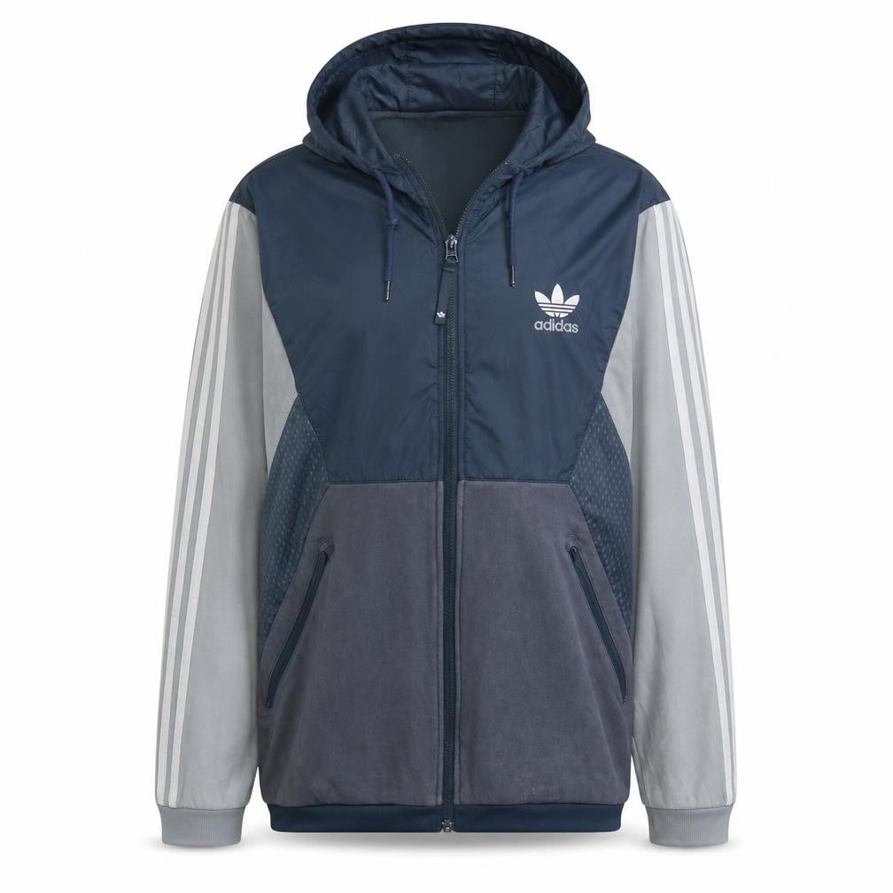 Adidas Mens Blue Full Zip Hoodie L Regular Fit Sportswear