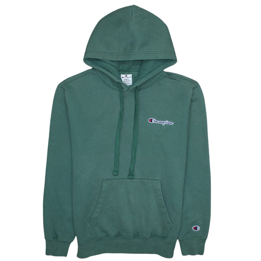 Champion Men's Green Pullover Hoodie Small Embroidered Logo Fleece