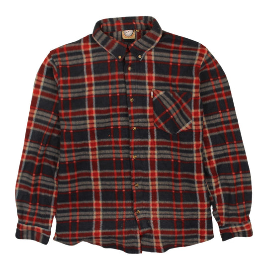 The Spirit of Adventure Men's Red Plaid Flannel Button-Up Shirt L