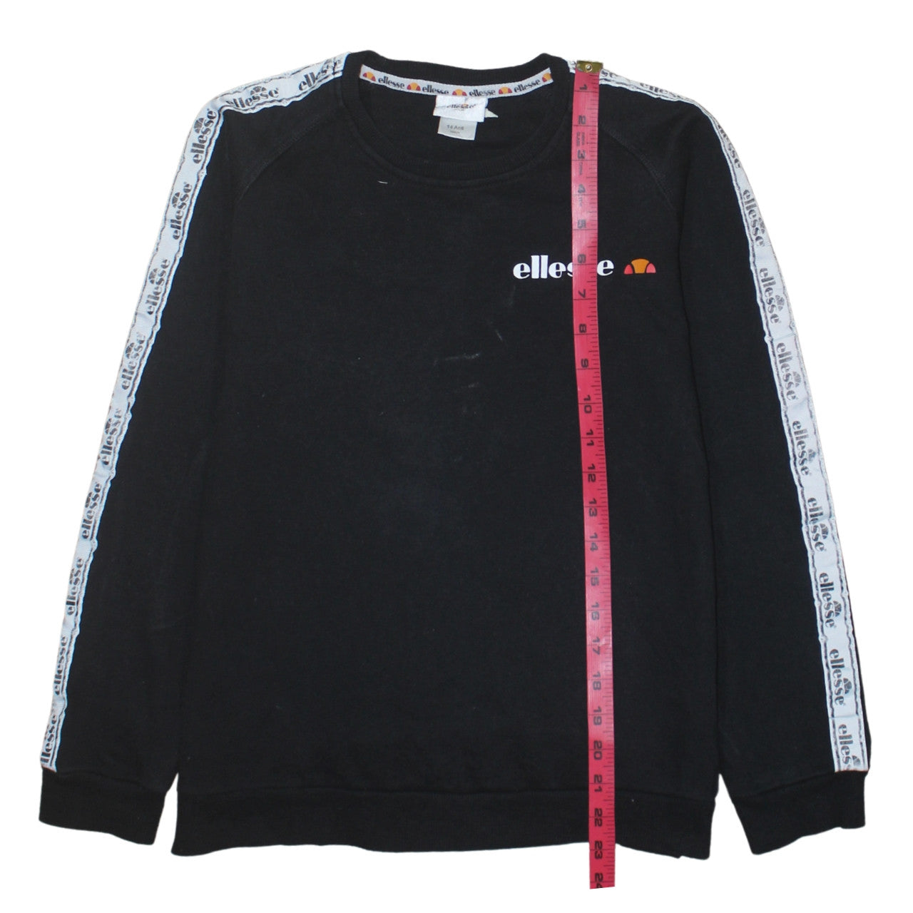 Ellesse Boys Black 14 Years Pullover Sweatshirt with Logo Trim