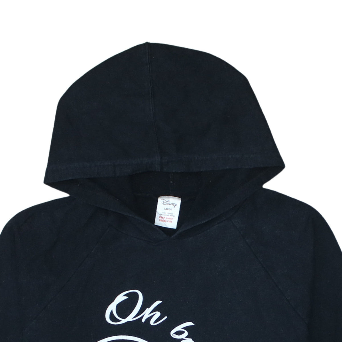 Additional view of Disney Women’s Black Hoodie Large Mickey Mouse Oh Boy Cotton Pullover