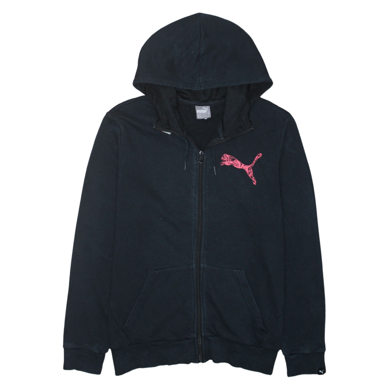 Puma Womens Black Full Zip Hoodie Size 16 Hooded Sweatshirt