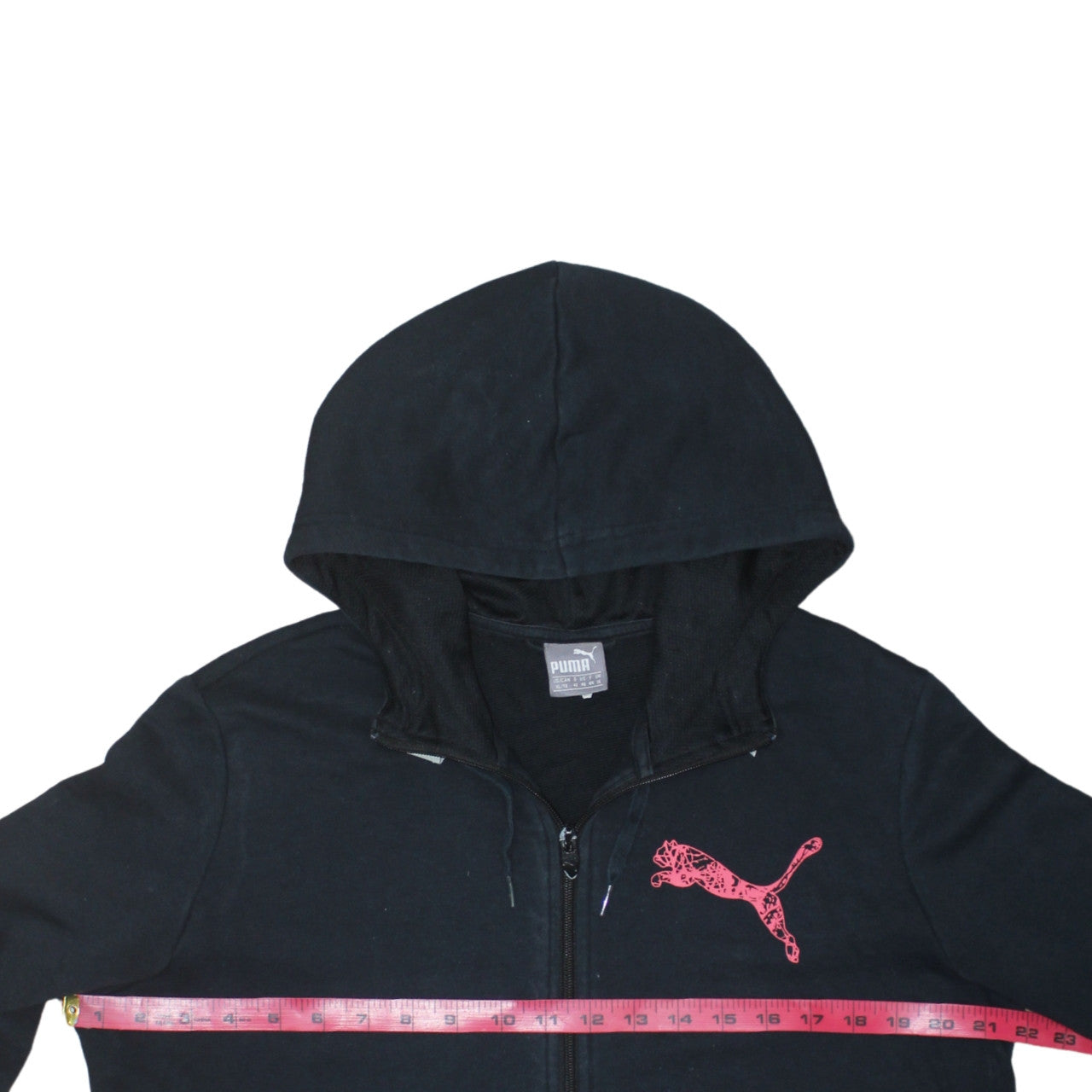 Puma Womens Black Full Zip Hoodie Size 16 Hooded Sweatshirt