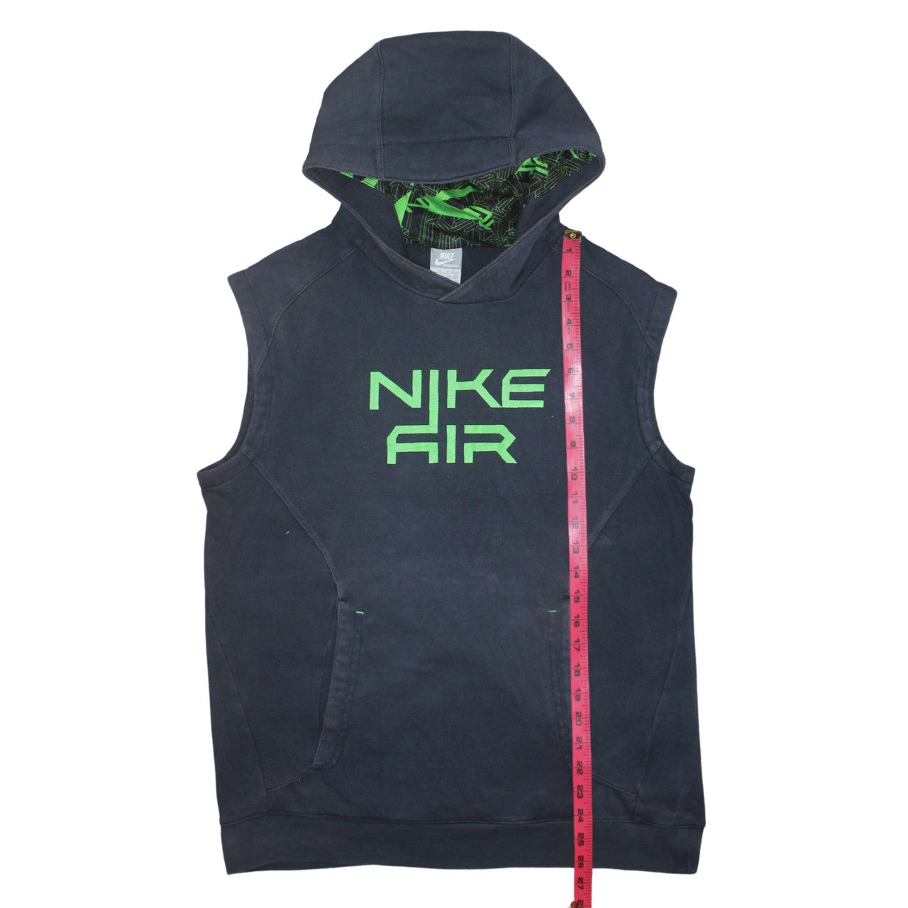 Nike Boys Black Sleeveless Pullover Hoodie XL 158-170cm Graphic Print Cotton Blend