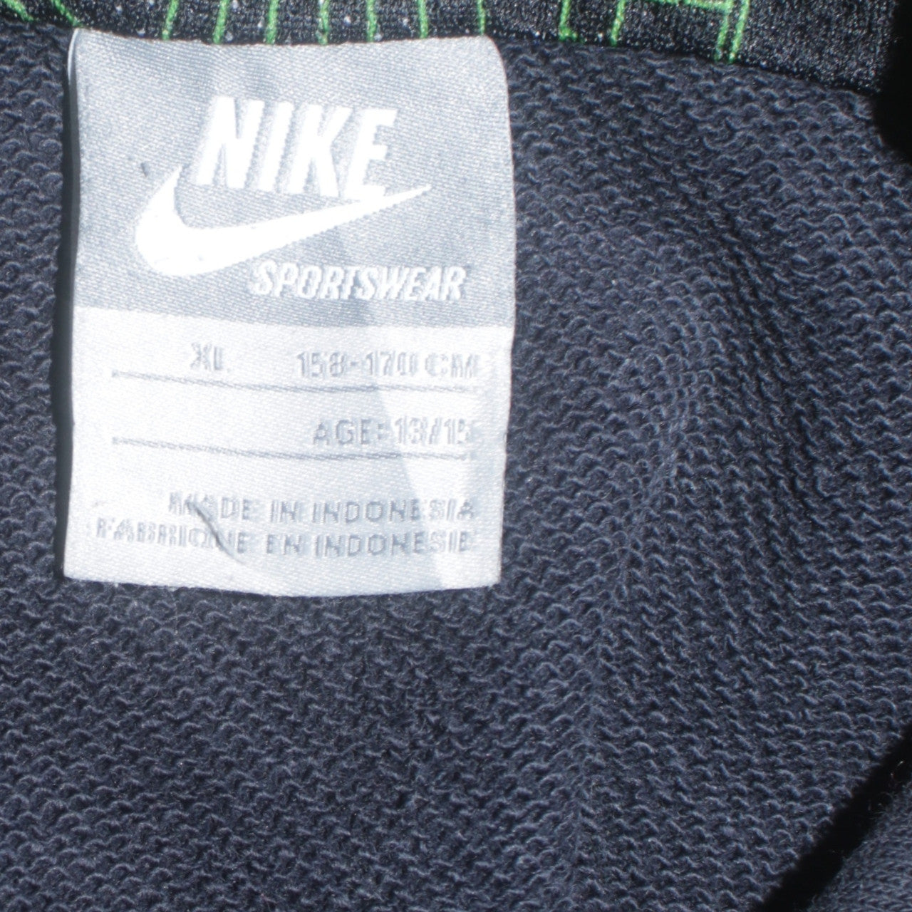 Nike Boys Black Sleeveless Pullover Hoodie XL 158-170cm Graphic Print Cotton Blend