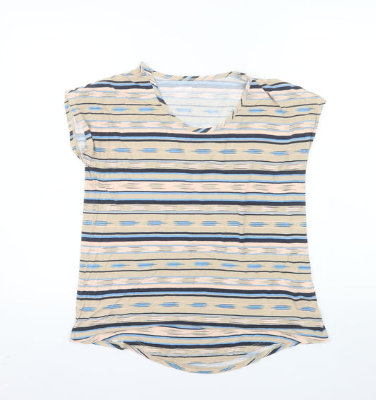 Lands' End Women’s Multicoloured Striped T-Shirt Size S Short Sleeve