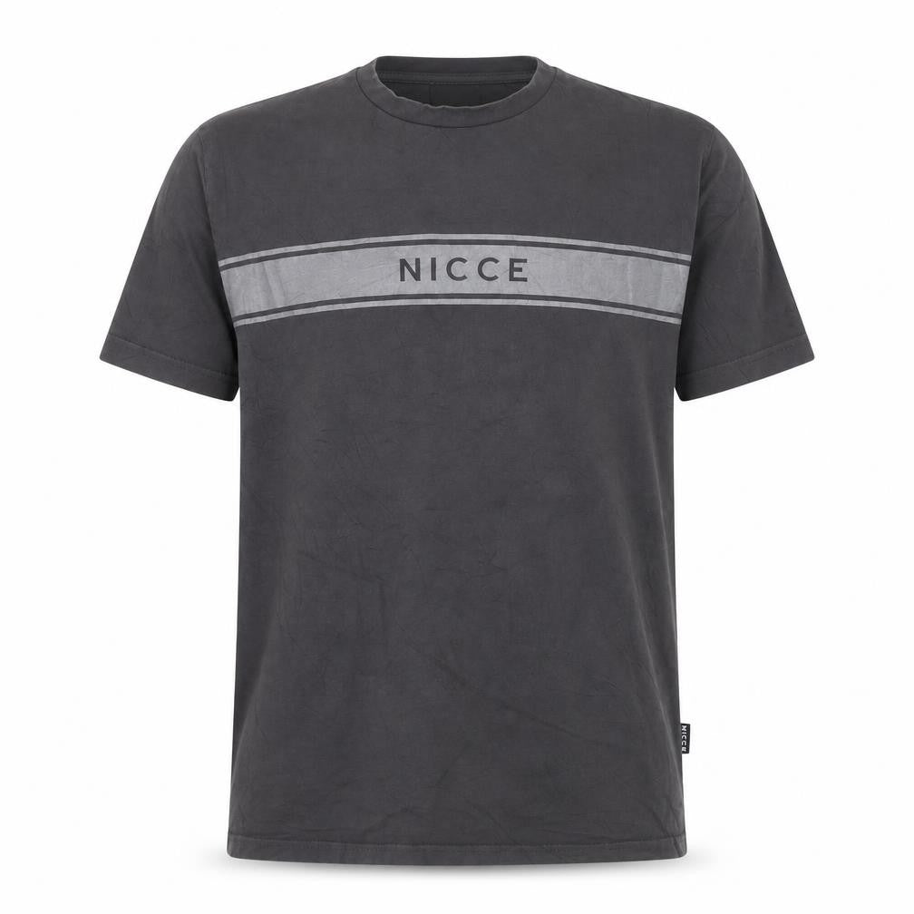 NICCE Men's Grey Short Sleeve Crew Neck Cotton T-Shirt Size S