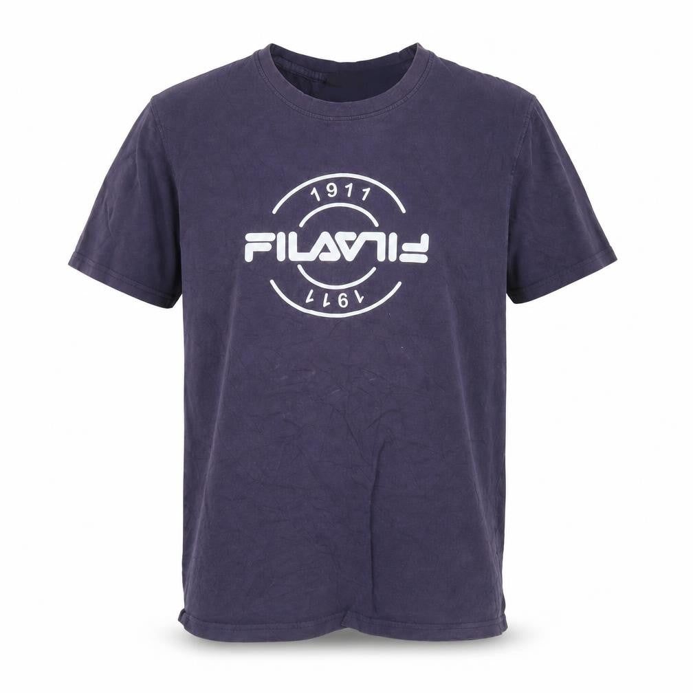 FILA Men's Navy Blue XL Crew Neck Graphic T-Shirt 100% Cotton