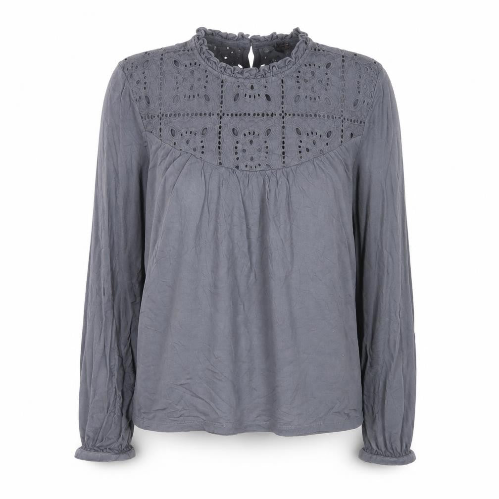 FatFace Womens Grey Embroidered Long Sleeve Tunic Blouse UK 12