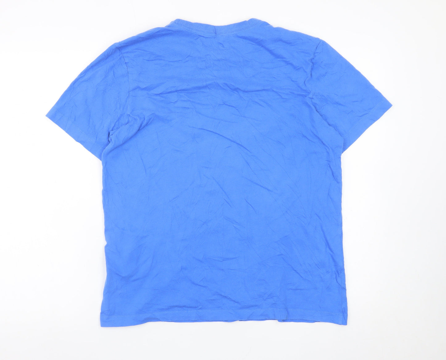 Nike Men's Blue Crew Neck Short Sleeve Cotton T-Shirt M Regular