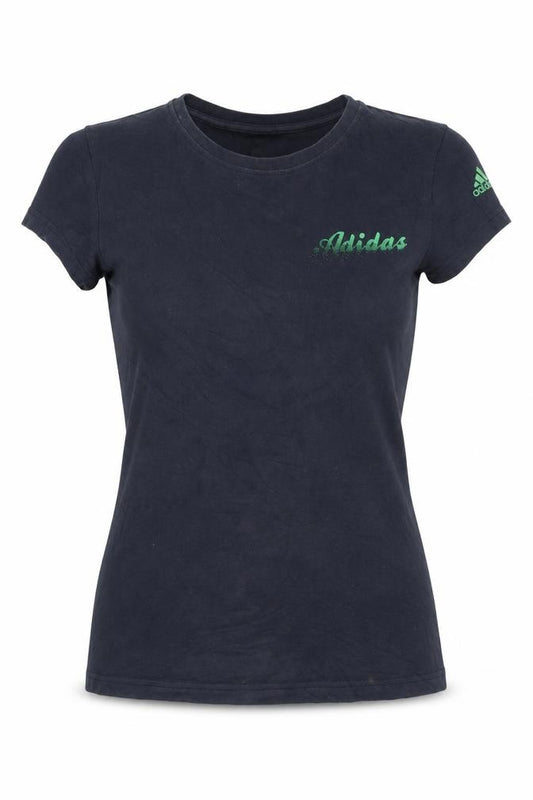 Adidas Women’s Blue Slim Fit Short Sleeve Cotton T-Shirt Size 12