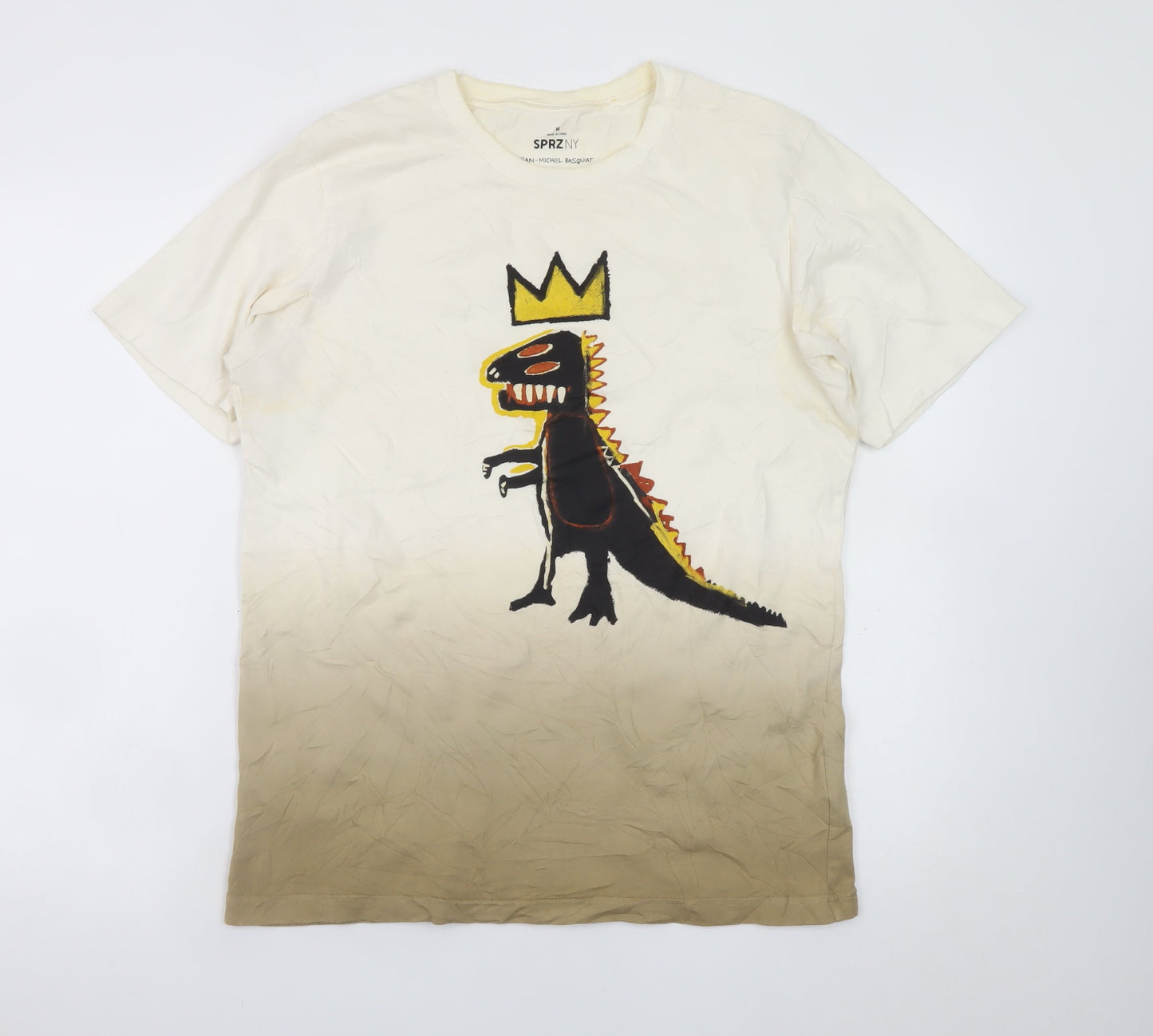 Uniqlo SPRZ NY Jean-Michel Basquiat Beige Graphic T-Shirt Men's M