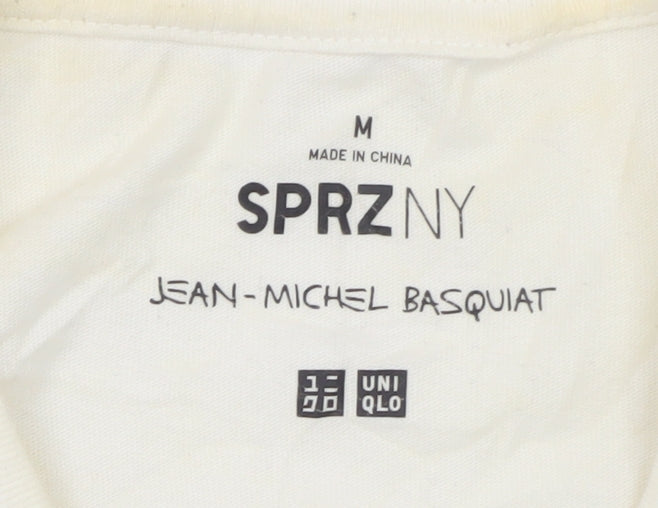 Uniqlo SPRZ NY Jean-Michel Basquiat Beige Graphic T-Shirt Men's M