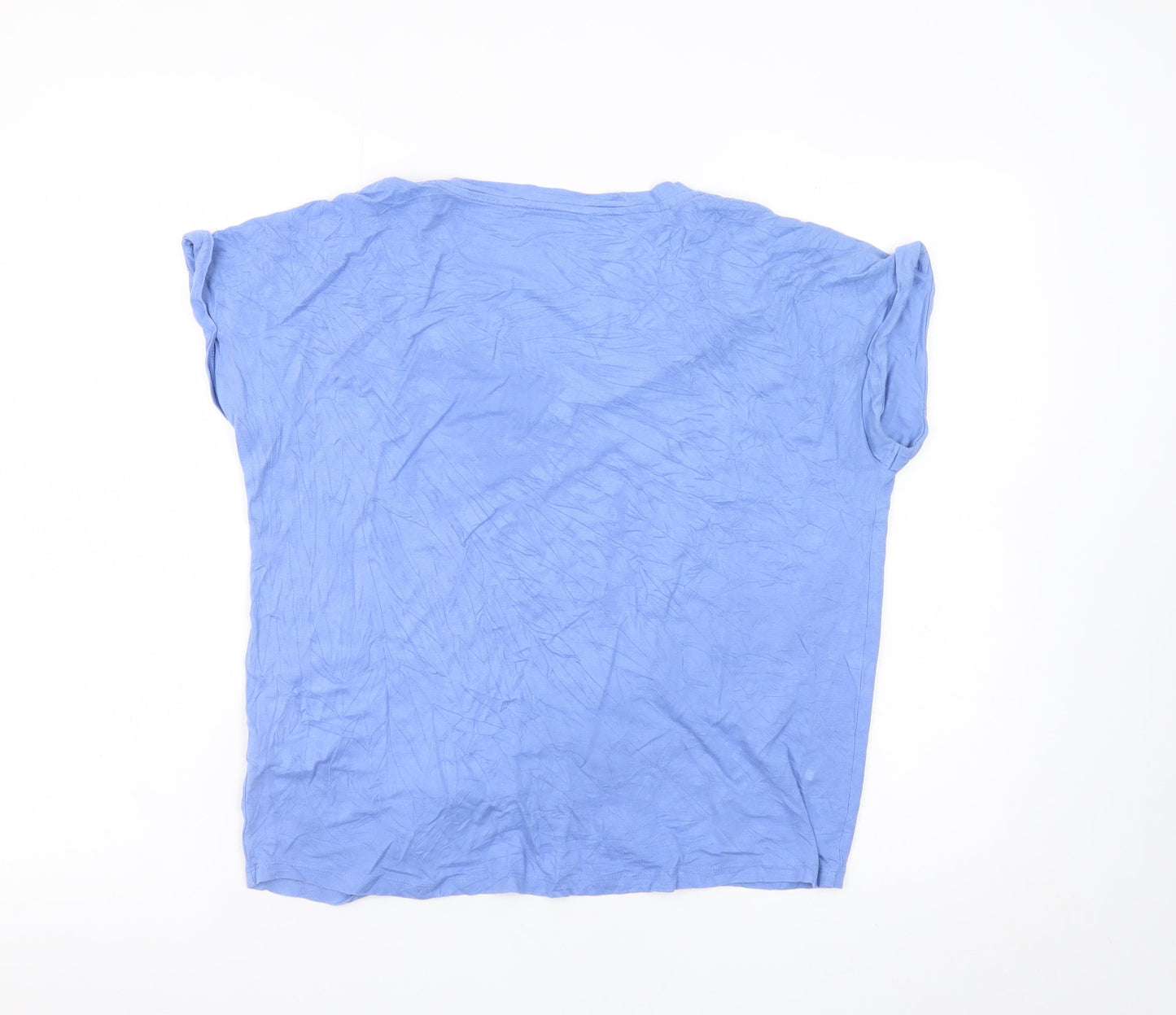 Tu Women’s Blue V-Neck Short Sleeve Basic Jersey T-Shirt Size 14