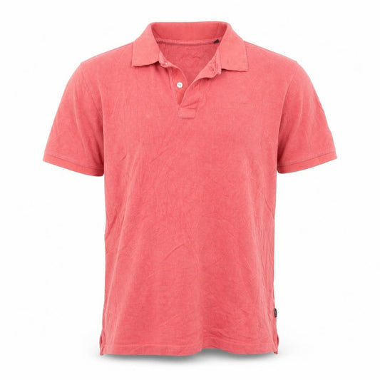 Lindbergh Men's Red Cotton Short Sleeve Polo Shirt M