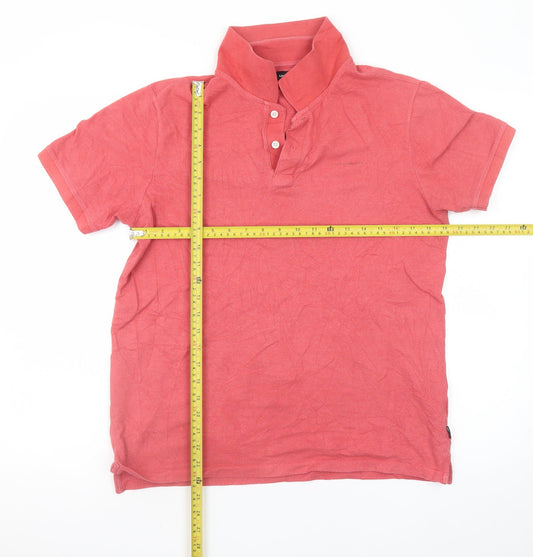 Lindbergh Men's Red Cotton Short Sleeve Polo Shirt M