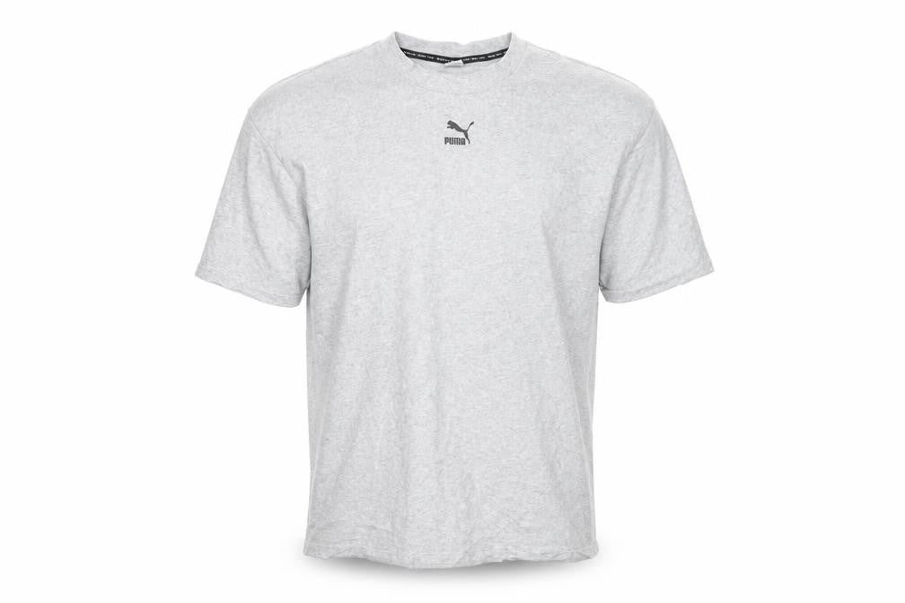 Puma Men's Grey Crew Neck Cotton Short Sleeve T-Shirt M