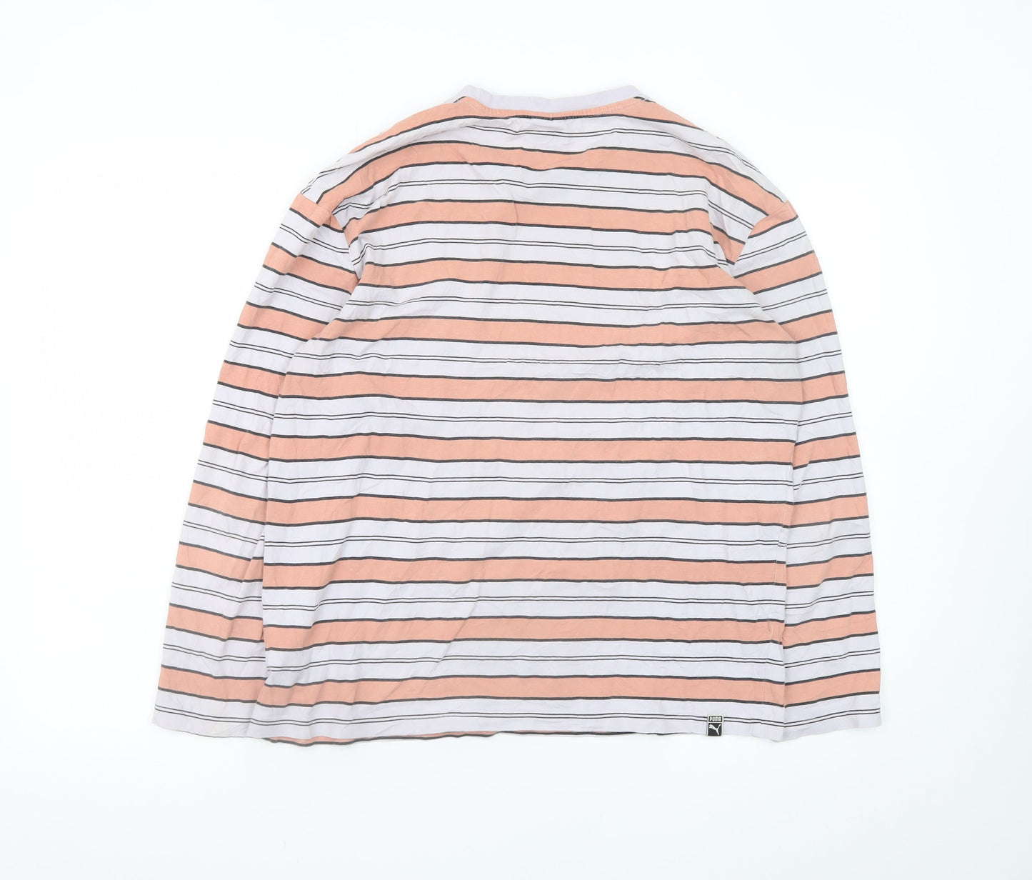 Puma Men's Multicoloured Striped Long Sleeve Cotton T-Shirt XS