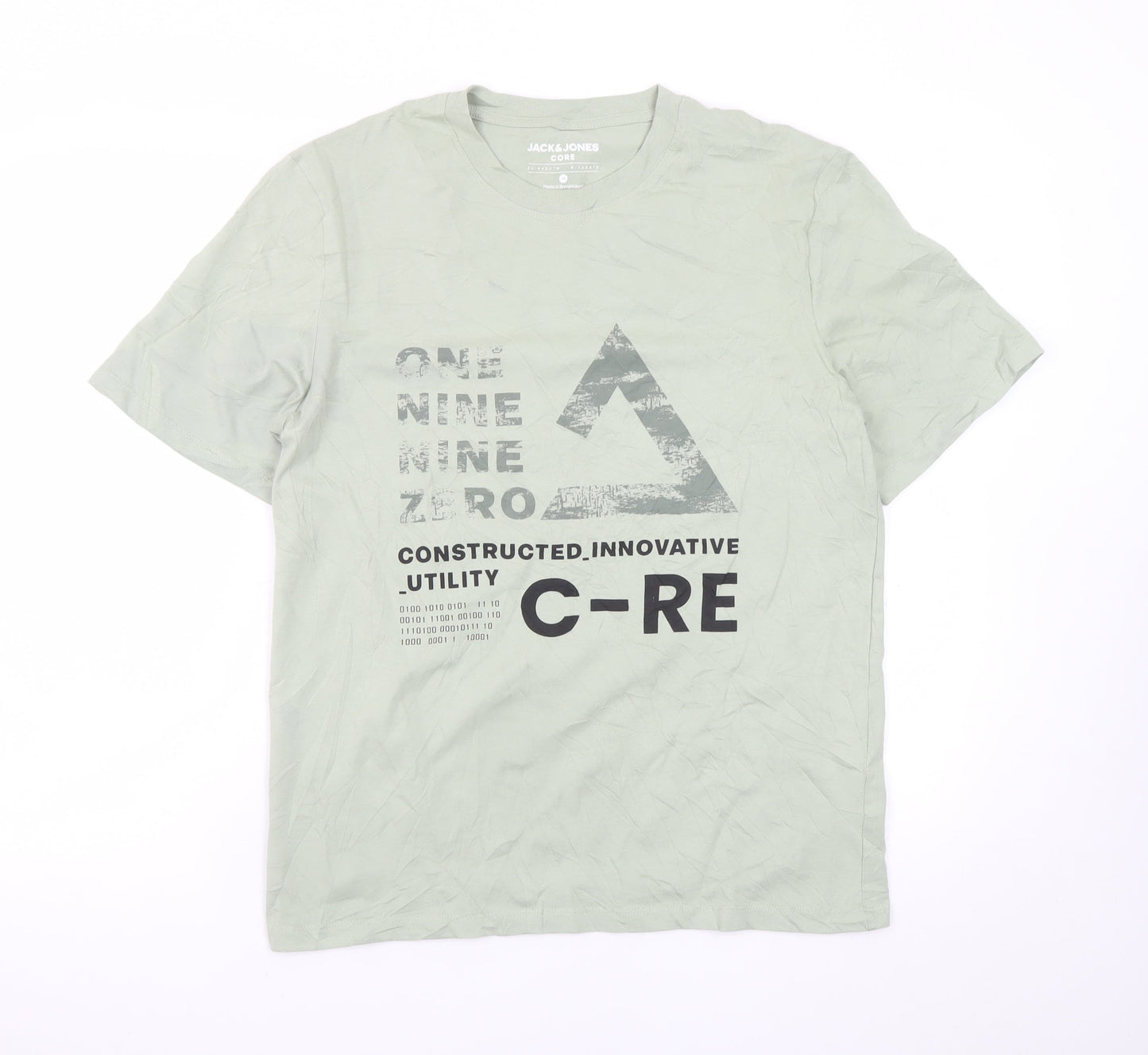 Jack & Jones Core Men's Green Graphic Print Crew Neck T-Shirt M