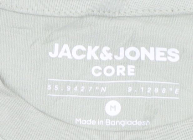 Jack & Jones Core Men's Green Graphic Print Crew Neck T-Shirt M