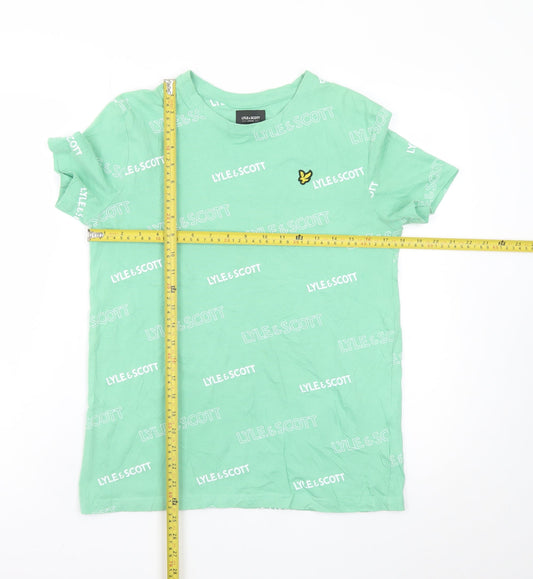Lyle & Scott Junior Mint Green Logo Print Cotton T-Shirt 14/15Y