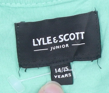 Lyle & Scott Junior Mint Green Logo Print Cotton T-Shirt 14/15Y