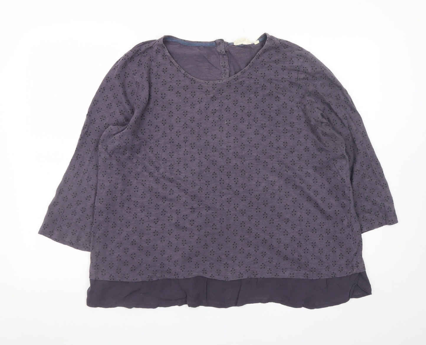 Fat Face Women's Purple Cotton Modal Tunic Blouse Size 18