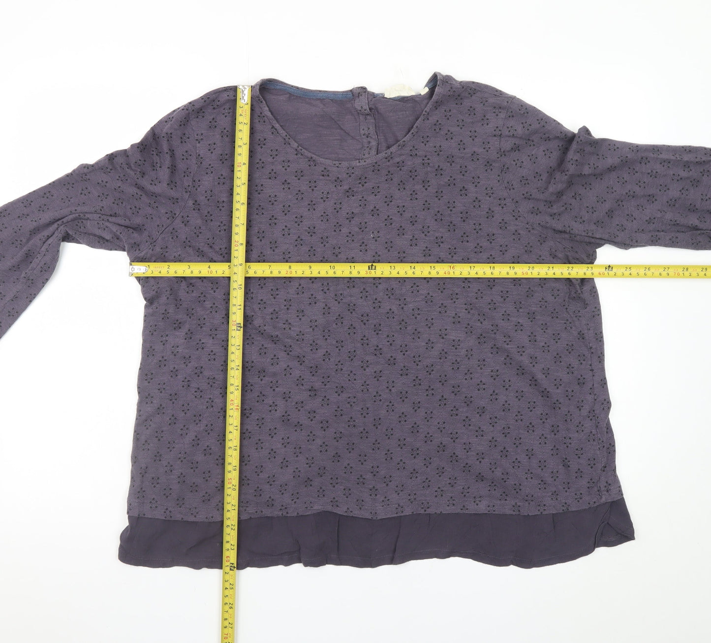 Fat Face Women's Purple Cotton Modal Tunic Blouse Size 18