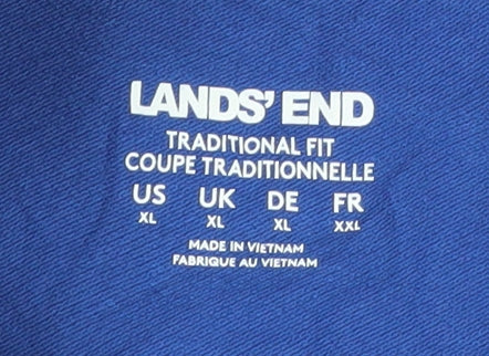 Lands' End Men's Blue XL Classic Fit Cotton Polo Shirt