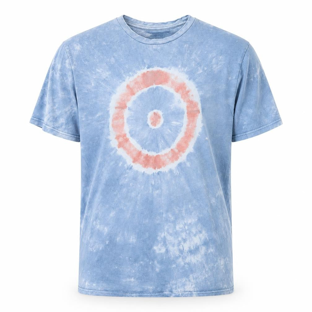 Ben Sherman Men Blue Tie-Dye Cotton Crew Neck T-Shirt L Retro