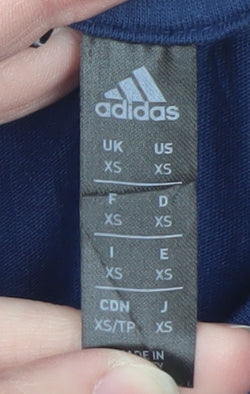 Adidas Men's Blue Short Sleeve Crew Neck Cotton T-Shirt XS